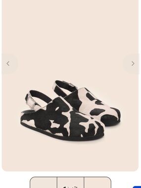Black & White Cow-Print Slingback Mules